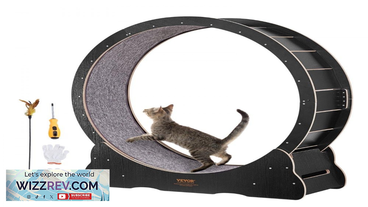 Thumbnail for VEVOR Cat Exercise Wheel Large Cat Treadmill Wheel for Indoor Cats 43.3