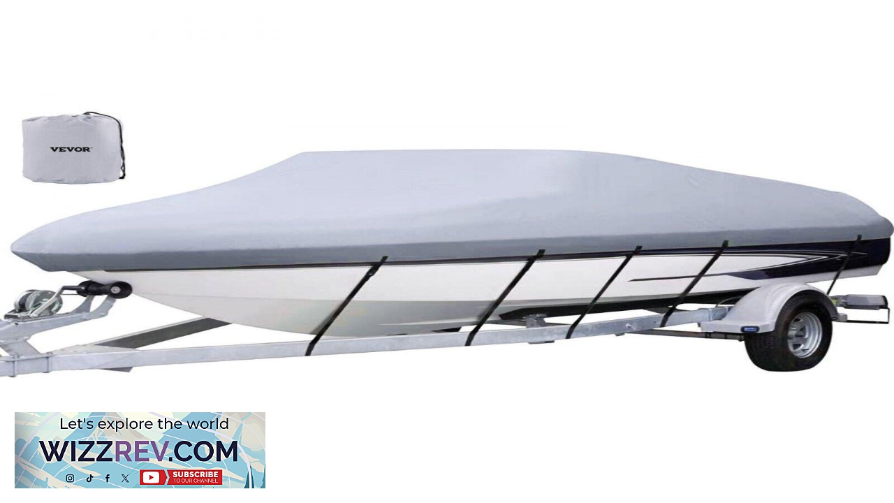 Thumbnail for VEVOR Waterproof Boat Cover 14' 16' Trailerable Boat Cover Beam Width