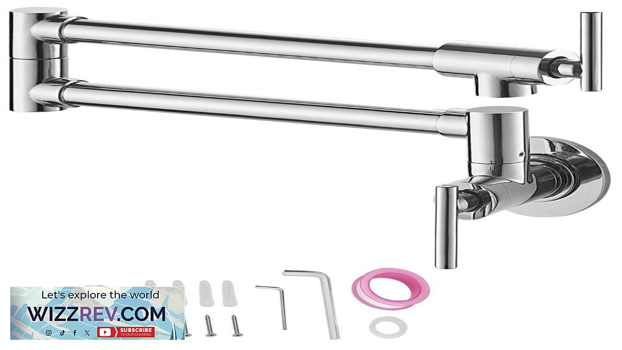 Thumbnail for VEVOR Pot Filler Faucet Solid Brass Commercial Wall Mount Kitchen Stove Faucet