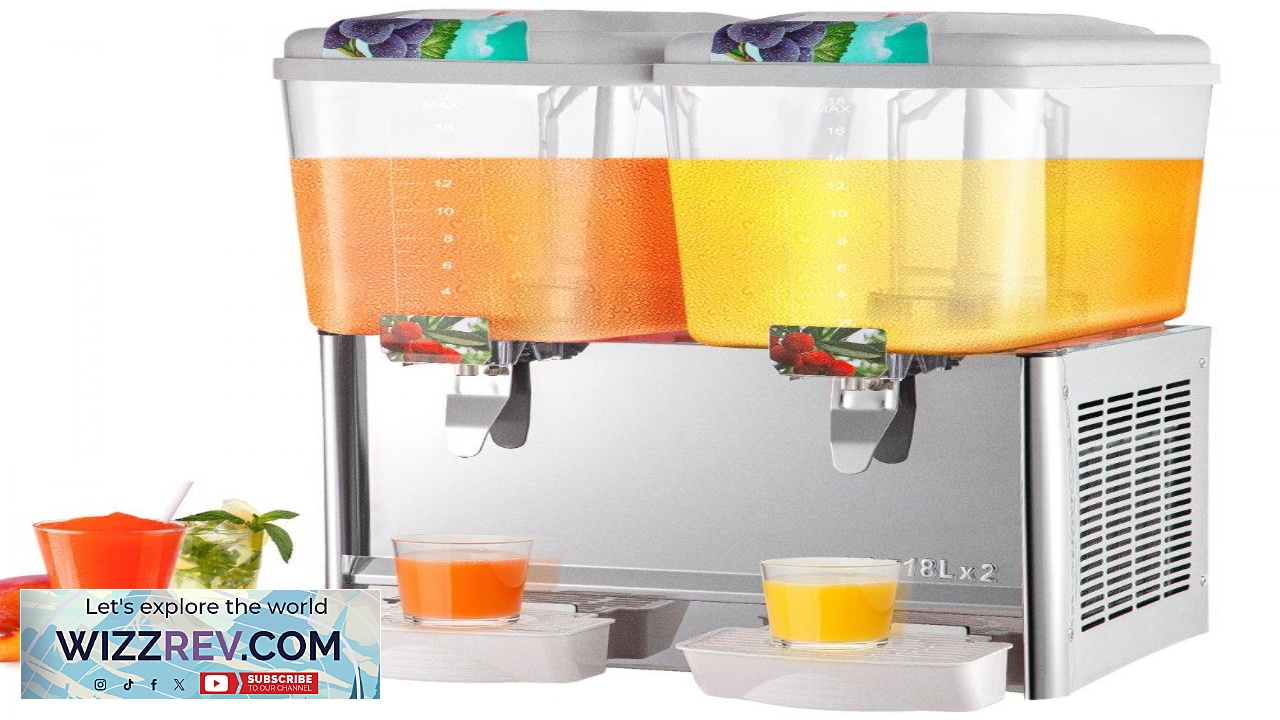 Thumbnail for VEVOR 110V Commercial Beverage Dispenser 9.5 Gallon 36L 2 Tanks Juice Dispenser