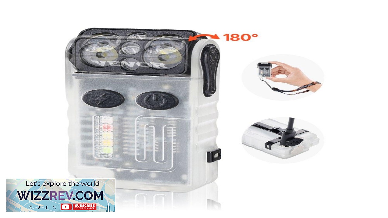 Thumbnail for VEVOR Keychain Flashlight Rechargeable 180 Head 13 Modes