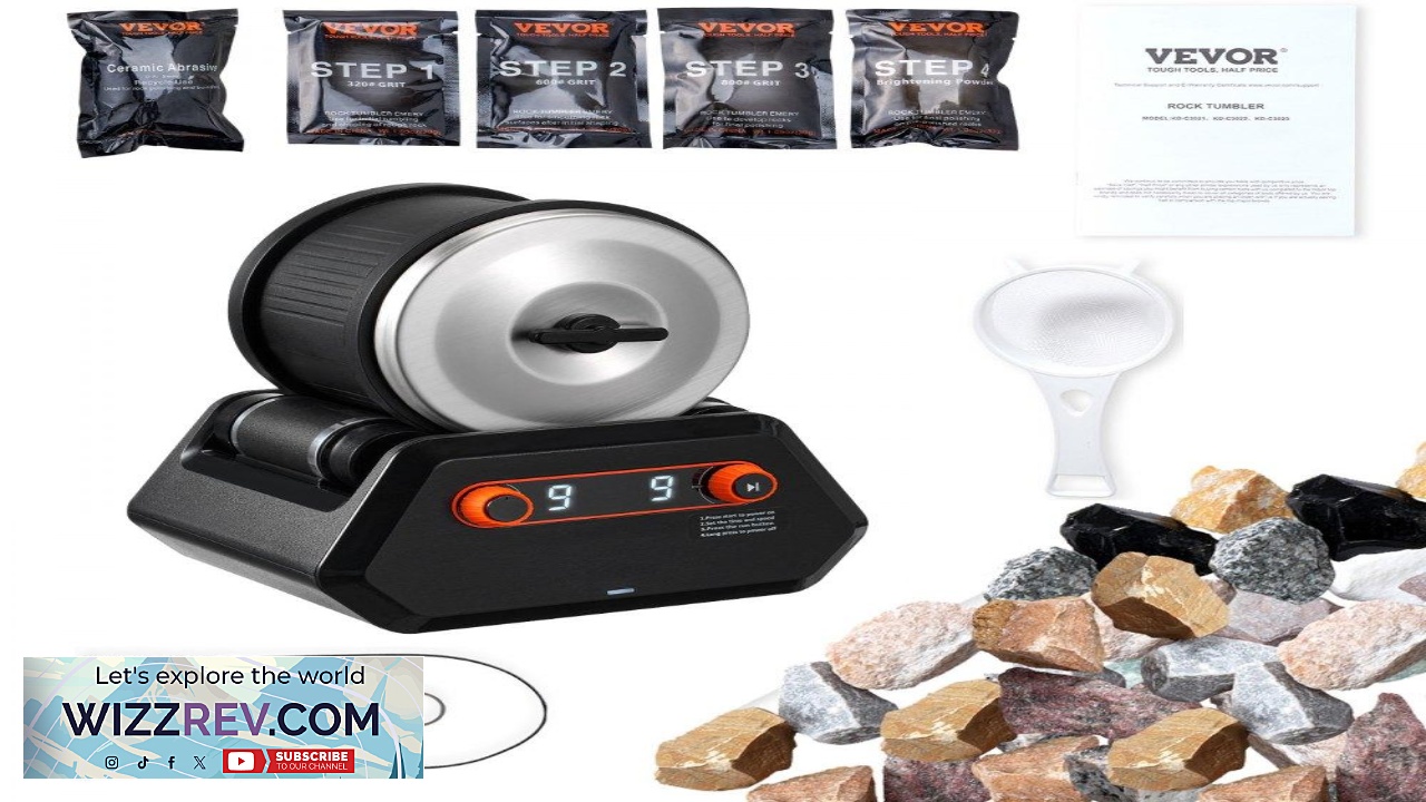 Thumbnail for VEVOR Rock Tumbler Kit 4 lbs Rock Polishing Kit 9 Speed Settings