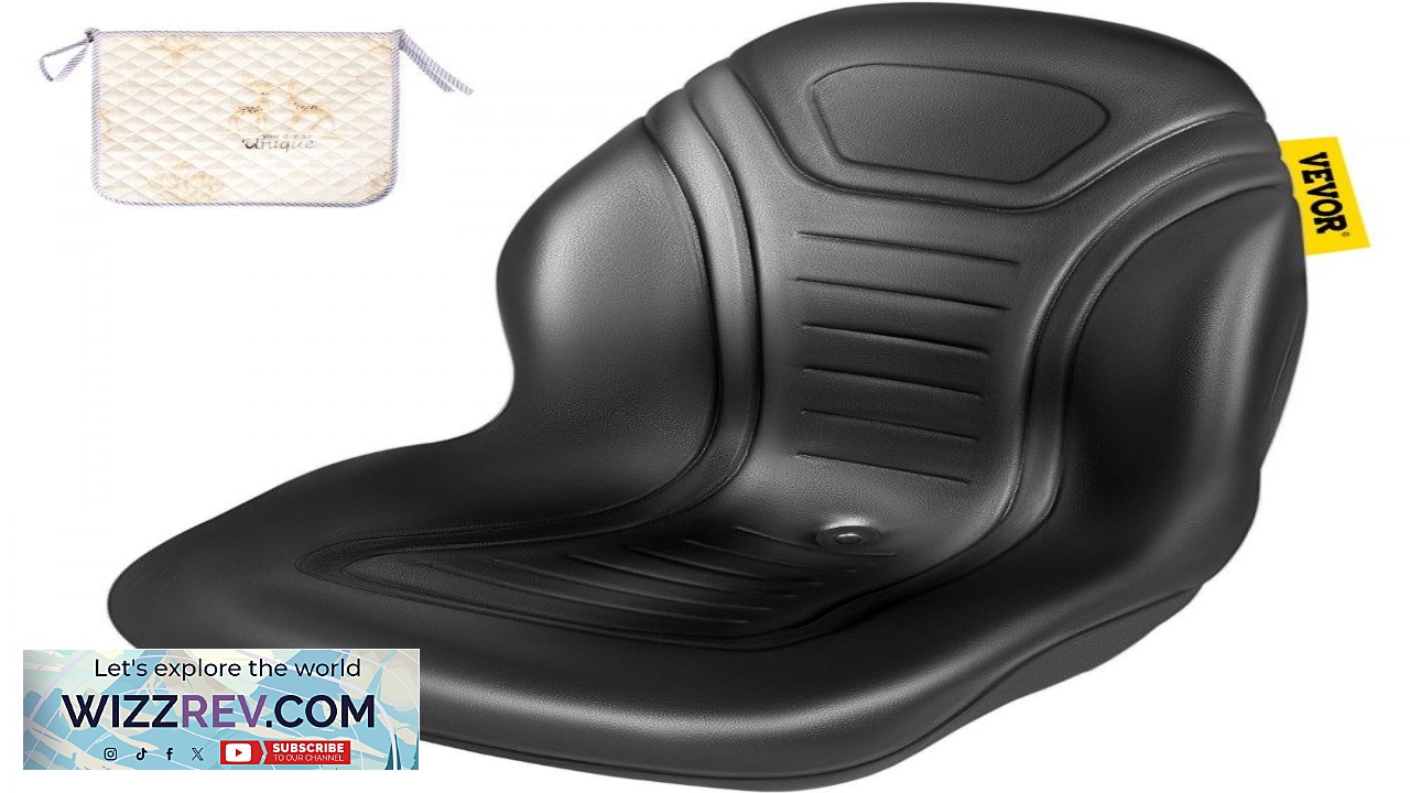 Thumbnail for VEVOR Universal Lawn Tractor Seat Replacement Compact High Back Mower Seat Black