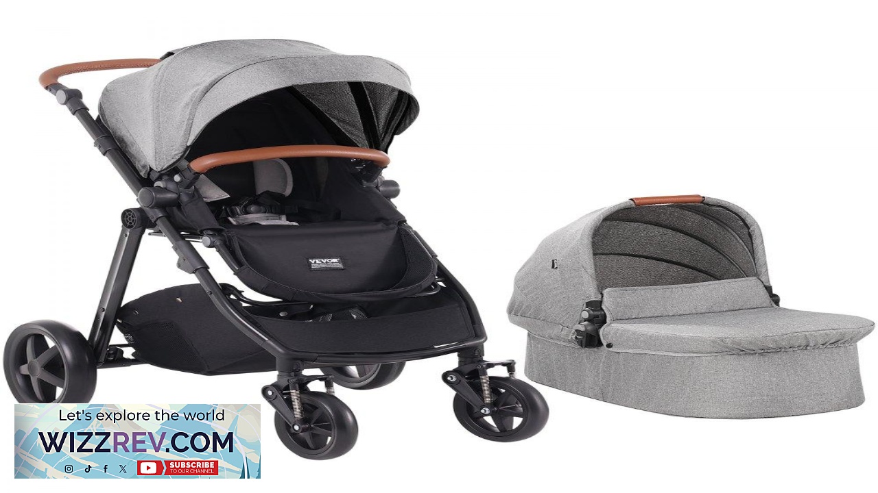 Thumbnail for VEVOR Stroller and Bassinet Combo  2 in 1 50 lbs 300D