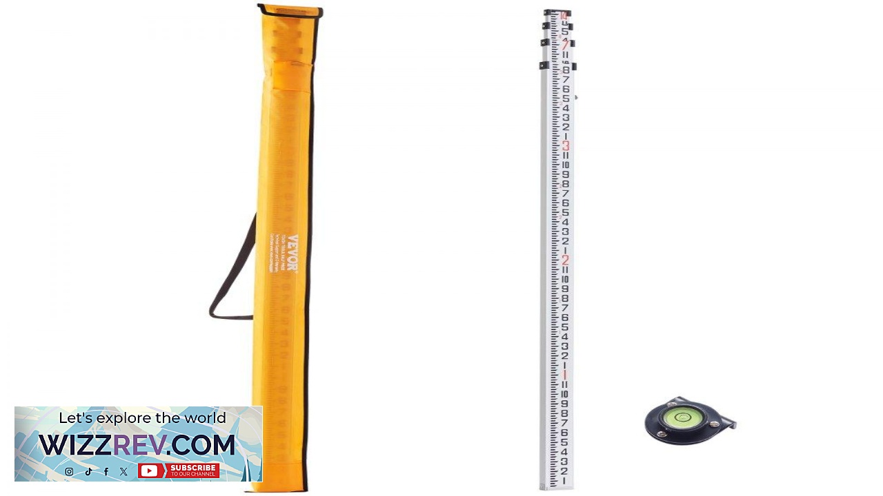 Thumbnail for VEVOR Aluminum Grade Rod 14 Feet 8ths 4 Sections Telescopic Measuring Rod Double Sided