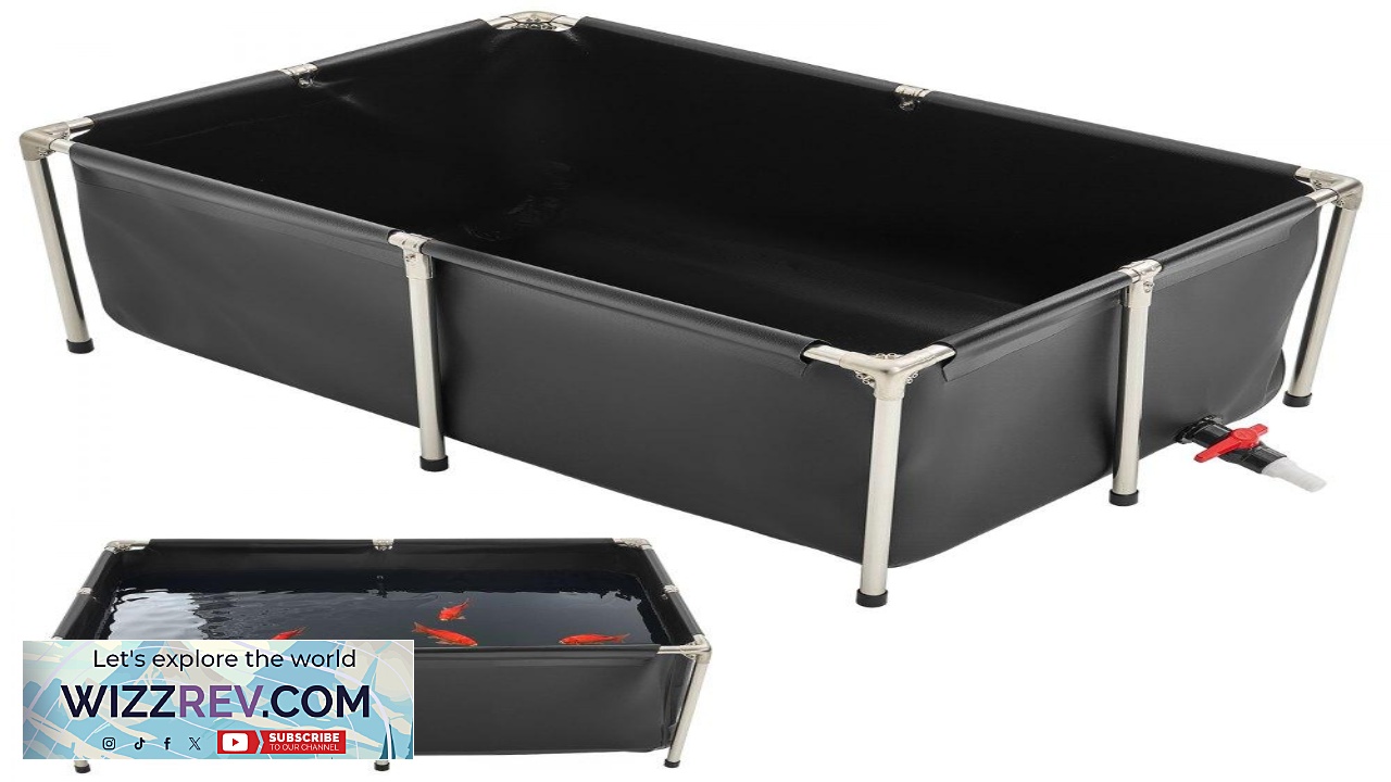 Thumbnail for VEVOR Canvas Fish Pond 126.8 Gal Above Ground Fish Pond Foldable PVC