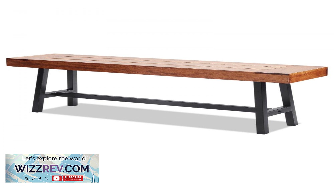 Thumbnail for VEVOR Outdoor Bench 63 inches Wood Garden Bench with Metal Leg