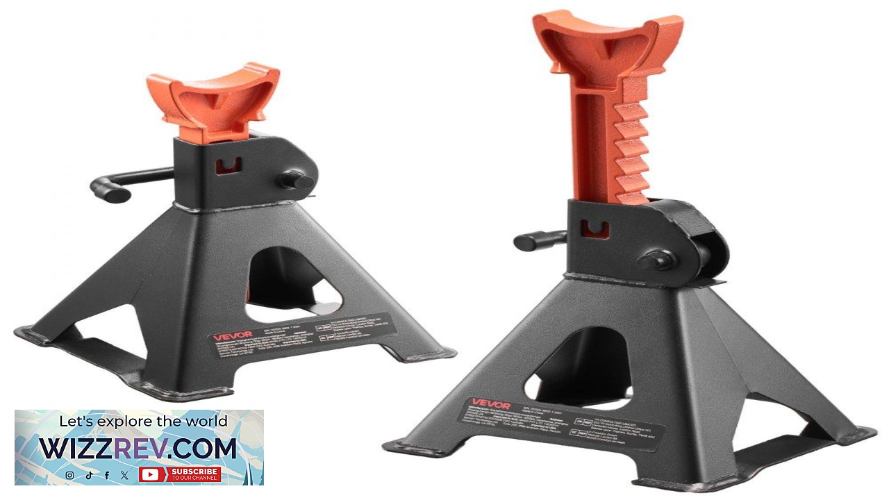 Thumbnail for VEVOR Jack Stands 3 Ton (6 600 lbs) Capacity 10.8 16.3 in Adjustable Height