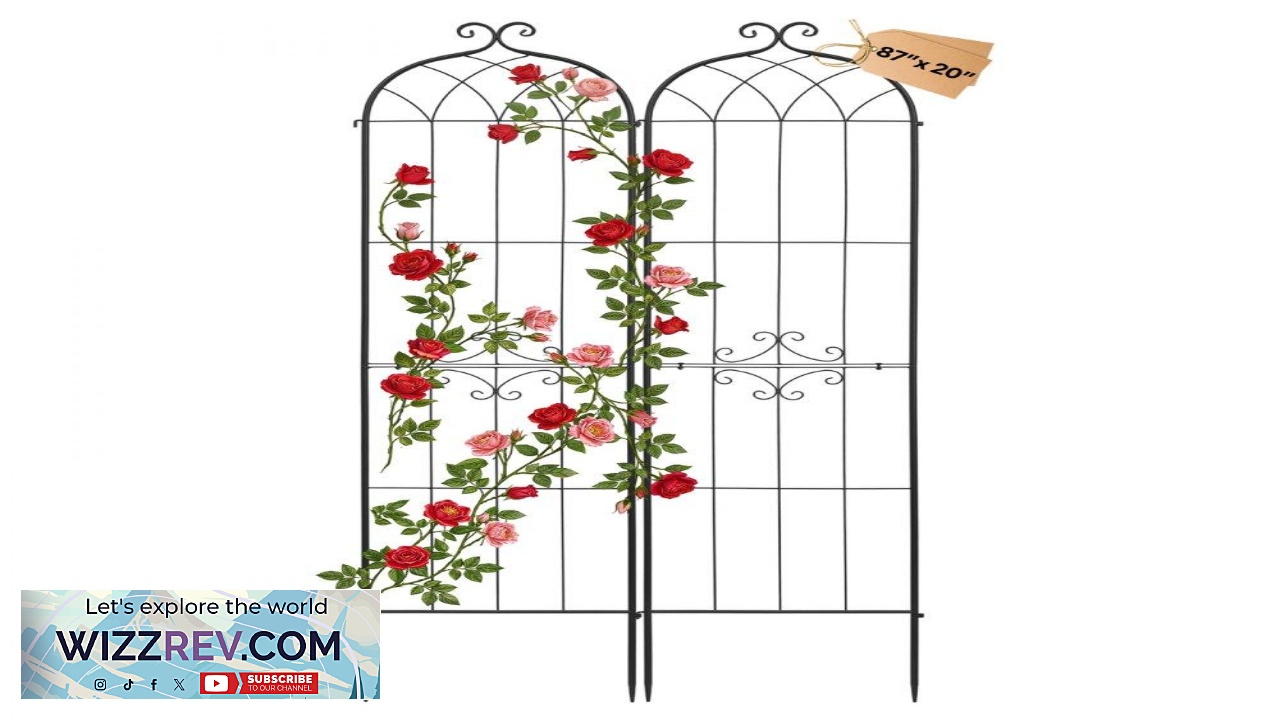 Thumbnail for VEVOR Garden Trellis 87 x 20 inch Rose Trellis 2 Packs Garden