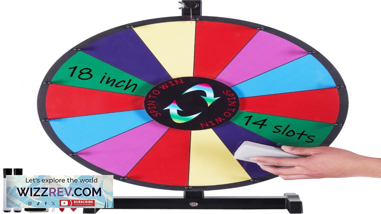 Thumbnail for VEVOR 18 inch Spinning Prize Wheel 14 Slots Tabletop Spinner Heavy Duty