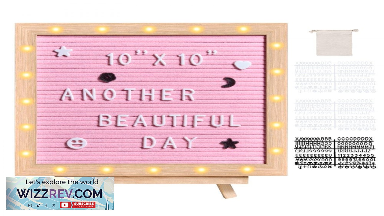 Thumbnail for VEVOR Pink Felt Letter Board 10"x10" Felt Message Board Changeable Sign Boards