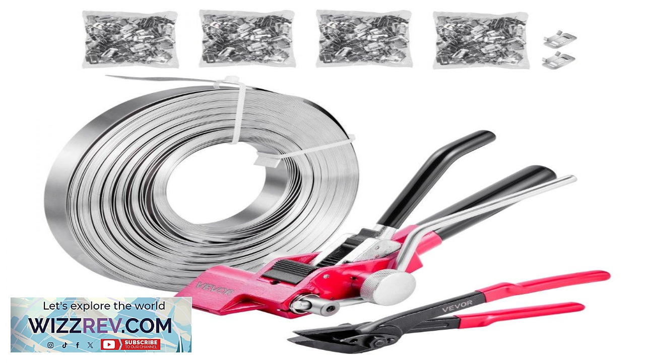 Thumbnail for VEVOR Steel Banding Strapping Kit Heavy Duty Banding Sealer Tool with 400