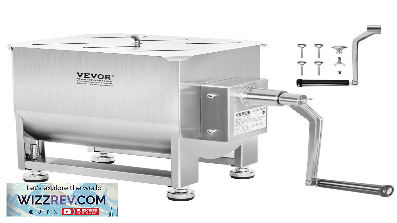 Thumbnail for VEVOR 60 Pound Manual Meat Mixer Sausage Hand Mixer Machine Stainless Steel