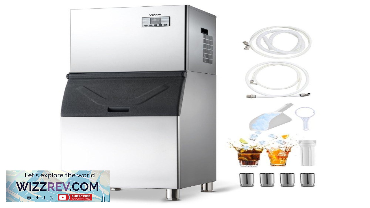 Thumbnail for VEVOR Commercial Ice Maker Machine 550LBS 24H Ice Making Machine with 300LBS Stainless