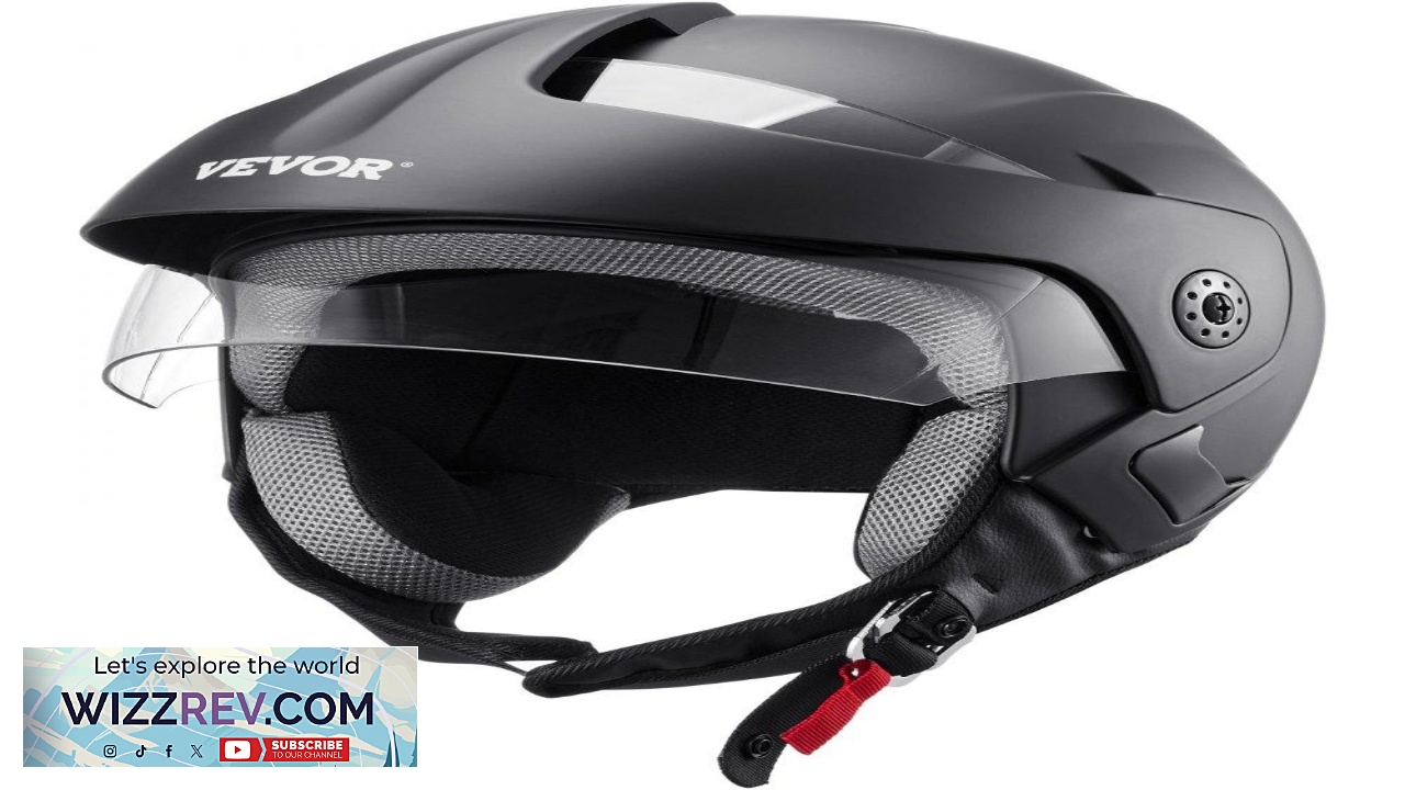 Thumbnail for VEVOR Motorcycle Helmet 3 4 Face Smart Street ABS & High Density Helmet