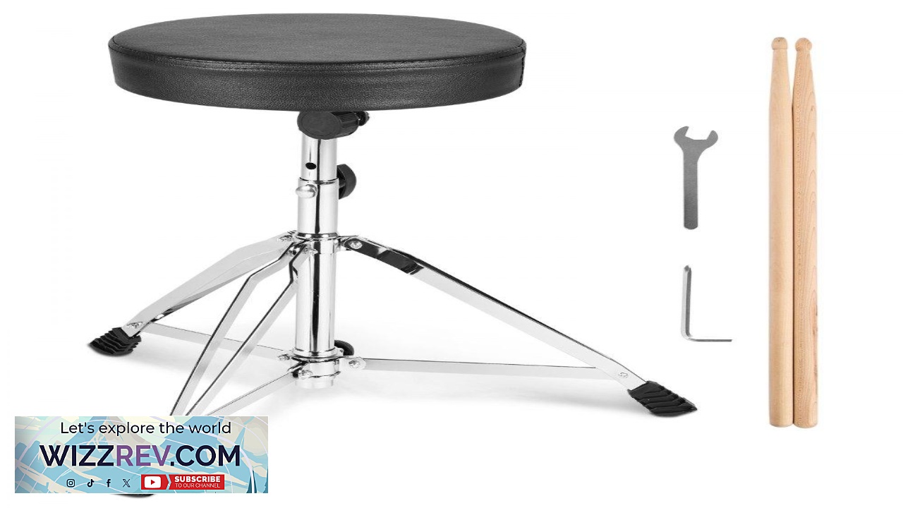 Thumbnail for VEVOR Drum Seat Adjustable Height 19.3 23 in 490 585 mm Comfortable Padded