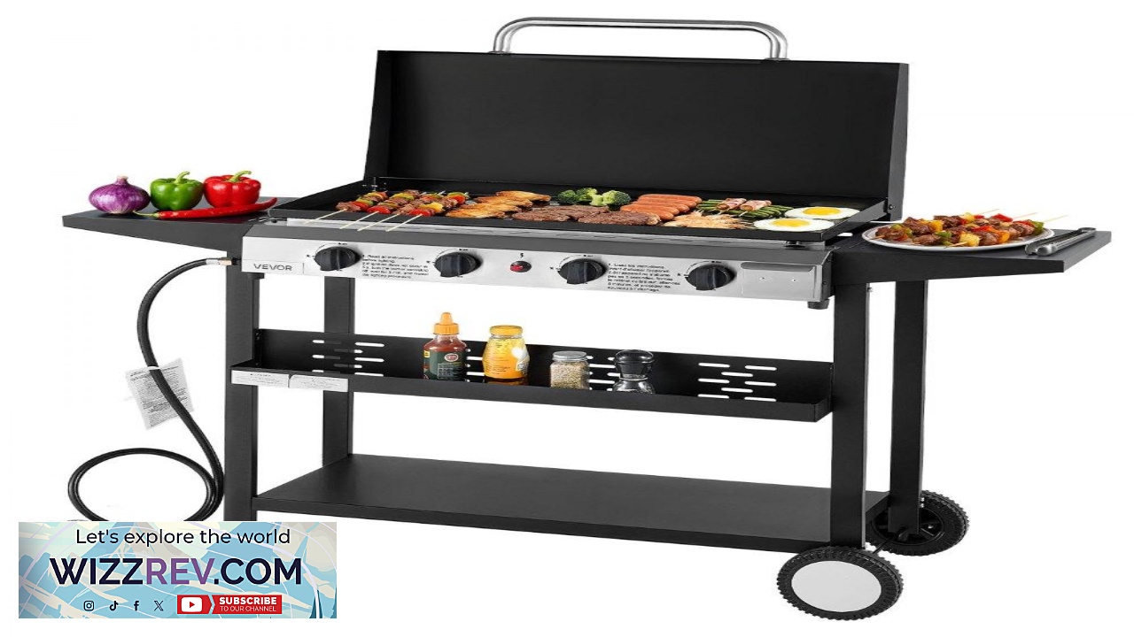 Thumbnail for VEVOR 4 Burner Flat Top Grill  29 Inch 28 000 BTU