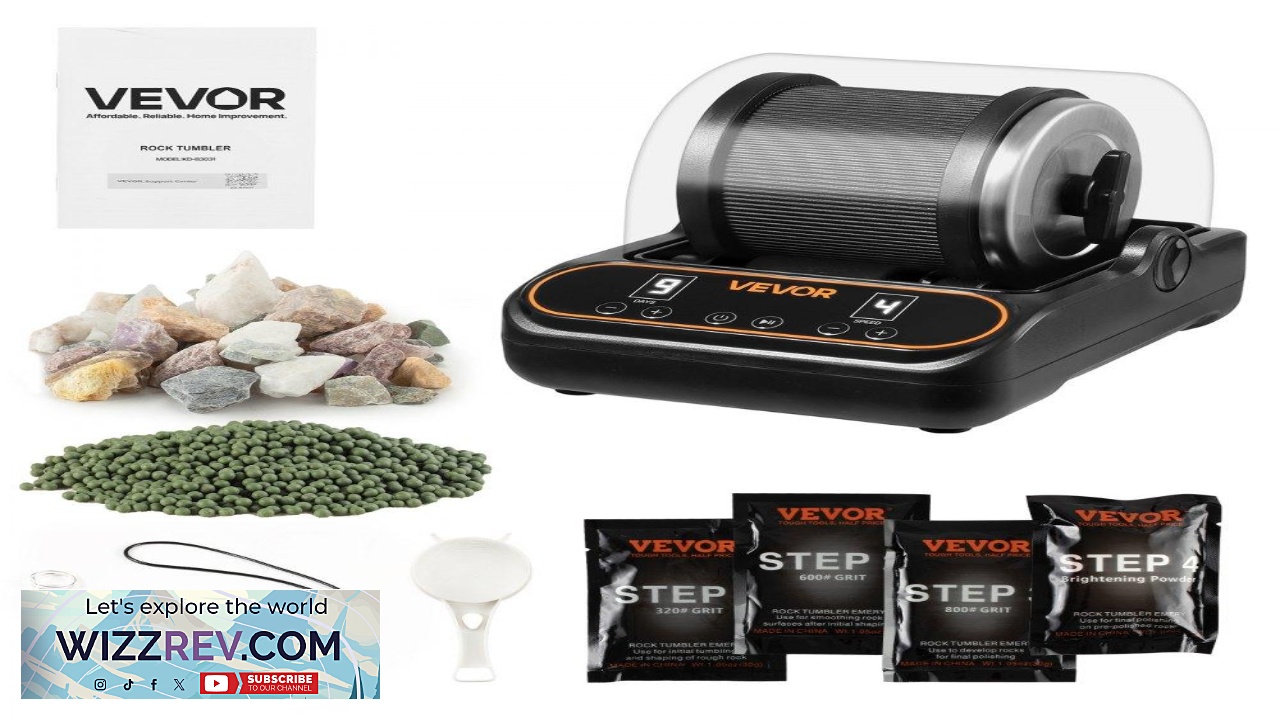 Thumbnail for VEVOR Rock Polishing Machine  2 LB 1 9 Day 8 Types