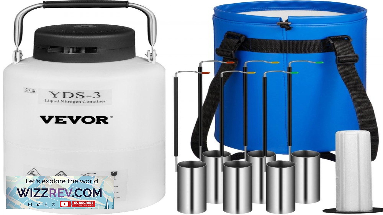 Thumbnail for VEVOR 3L Liquid Nitrogen Container Aluminum Alloy Liquid Nitrogen Tank Static Cryogenic