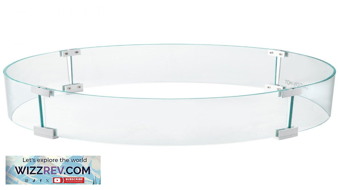Thumbnail for VEVOR Fire Pit Wind Guard 29.1x29.1x6 inch Glass Flame Guard Round Glass