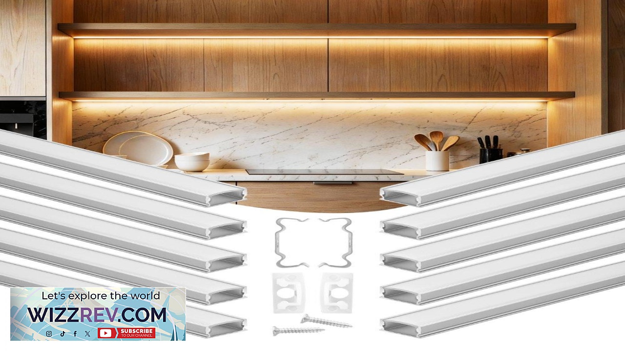 Thumbnail for VEVOR 10 Pack 3.3 ft 1M U Shape LED Aluminum Channel with Milky Cover