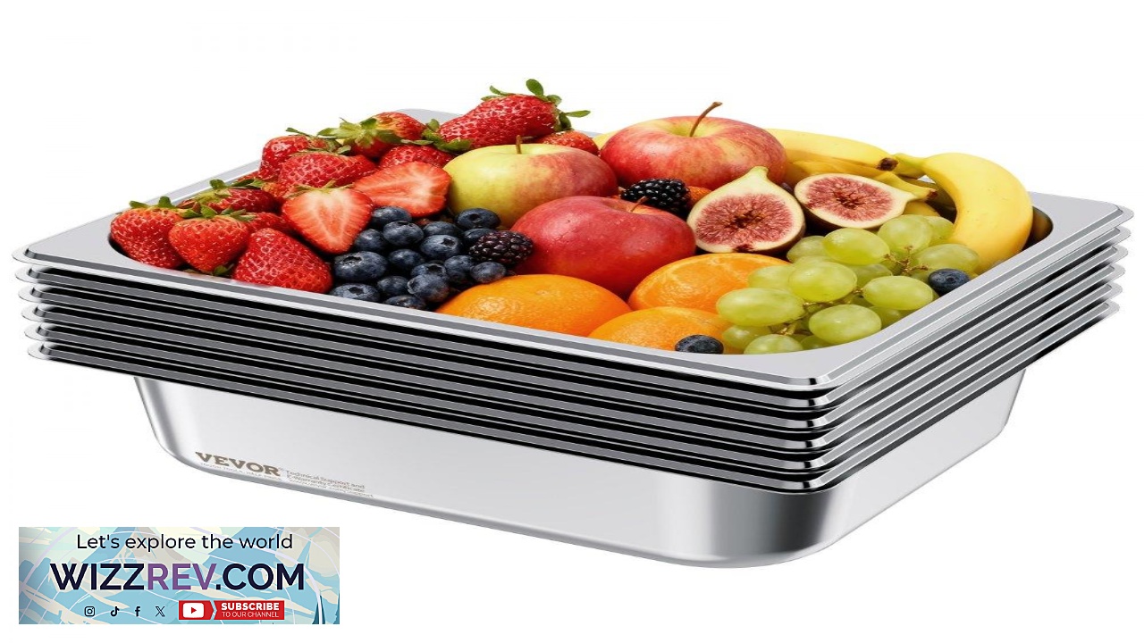 Thumbnail for VEVOR Steam Table Pans  6 Pack 1 2 Size 4 Inch Deep