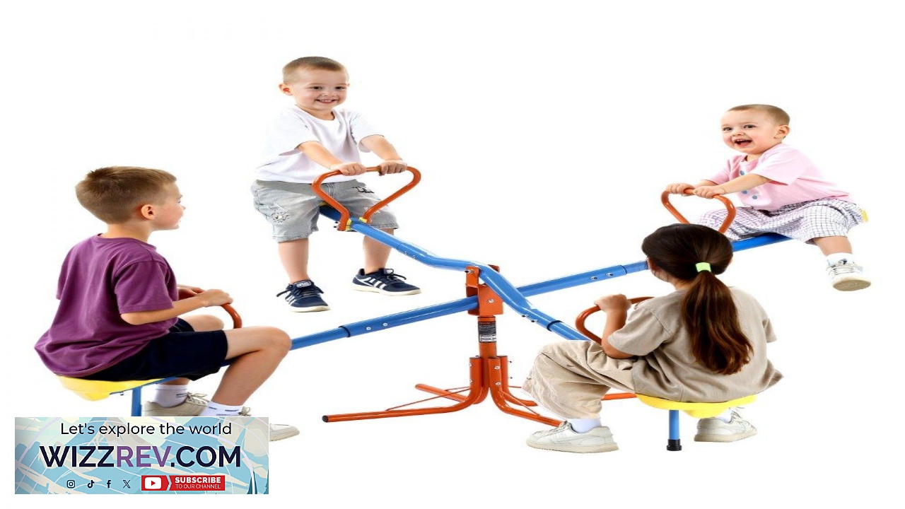 Thumbnail for VEVOR 4 Seater Seesaw 110 LBS 360 Rotating 3+ Kids