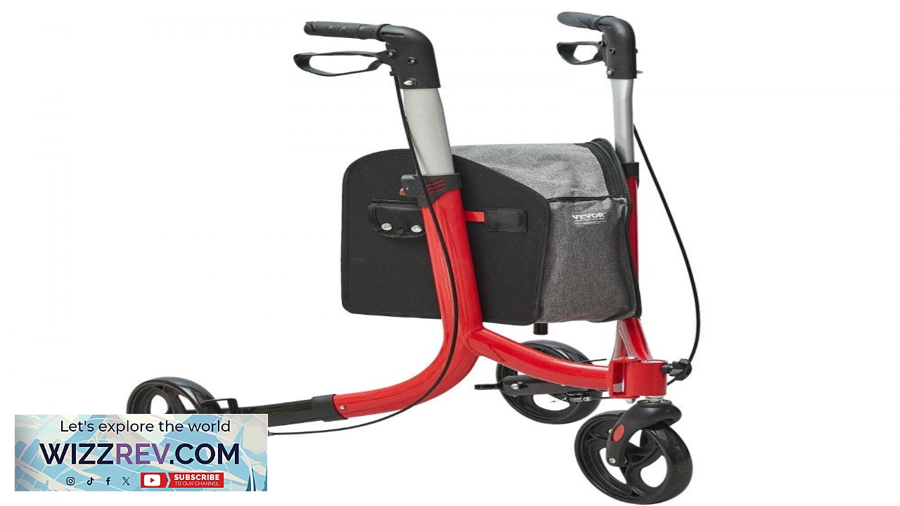 Thumbnail for VEVOR 3 Wheels Rollator Walker for Seniors Lightweight Aluminum Foldable Rolling Walker