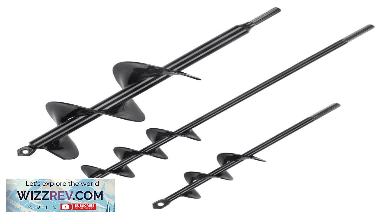 Thumbnail for VEVOR Auger Drill Bits for Planting Set of 3 Garden Auger Drill
