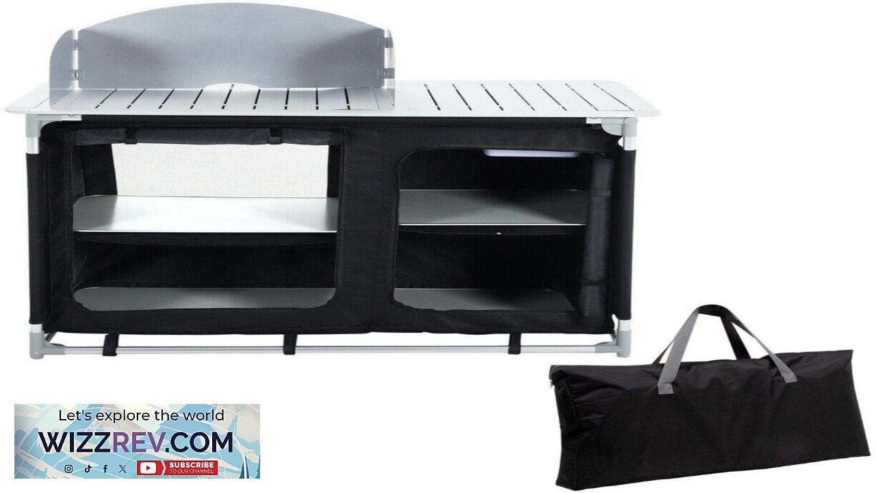 Thumbnail for VEVOR Aluminum Portable Camping Kitchen Detachable Windscreen Storage Organizer & Carrying