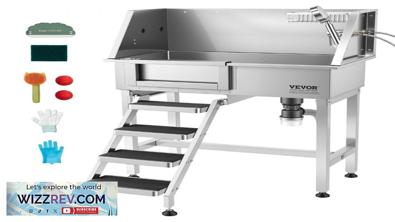 Thumbnail for VEVOR Stainless Steel Dog Washing Station  34" 220 LB