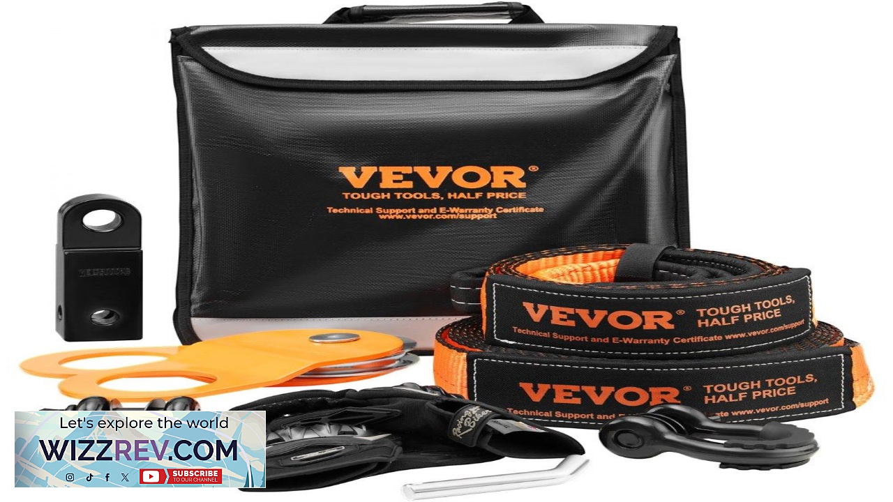 Thumbnail for VEVOR Off Road Recovery Kit 3" x 30' Heavy Duty Winch Recovery Kit