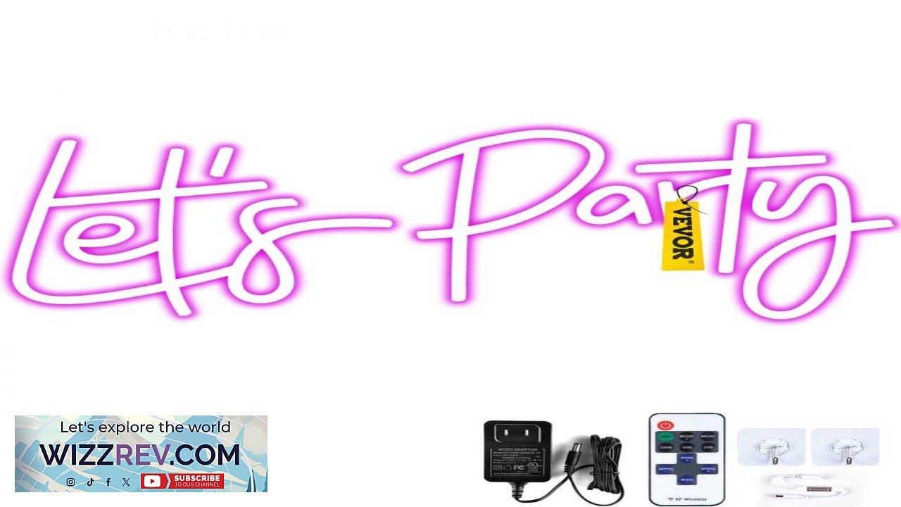 Thumbnail for VEVOR Let's Party Neon Sign 23"X10" Neon Sign for Wall Decor Adjustable