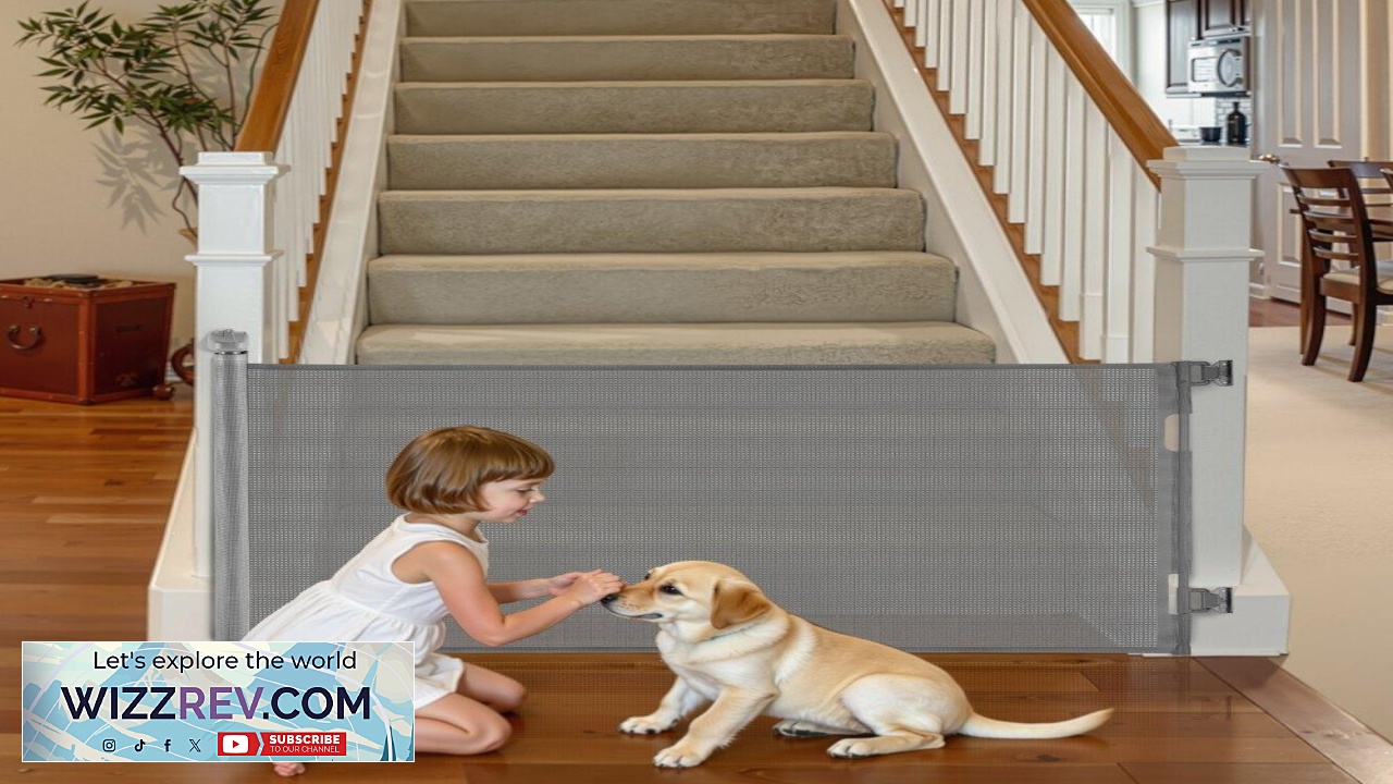 Thumbnail for VEVOR Retractable Baby Gate Extends to 72.8 inch Wide 31.3 inch Tall
