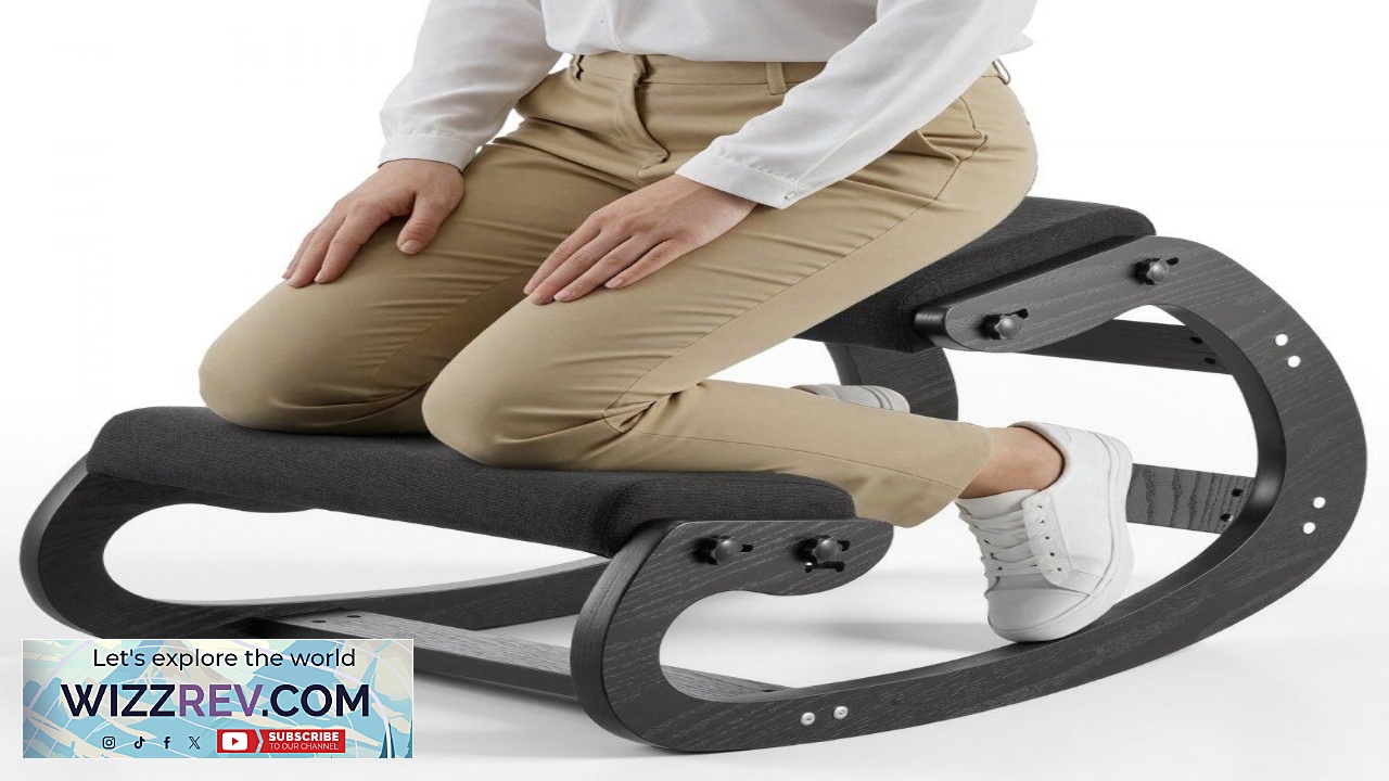 Thumbnail for VEVOR Ergonomic Kneeling Chair Wooden Posture Knee Chair with Adjustable Thick Foam