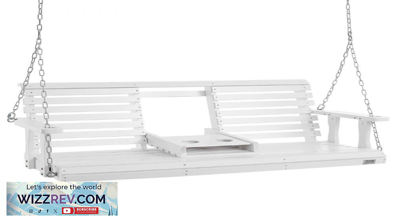Thumbnail for VEVOR Wooden Porch Swing 5 ft Patio bench swing for Courtyard