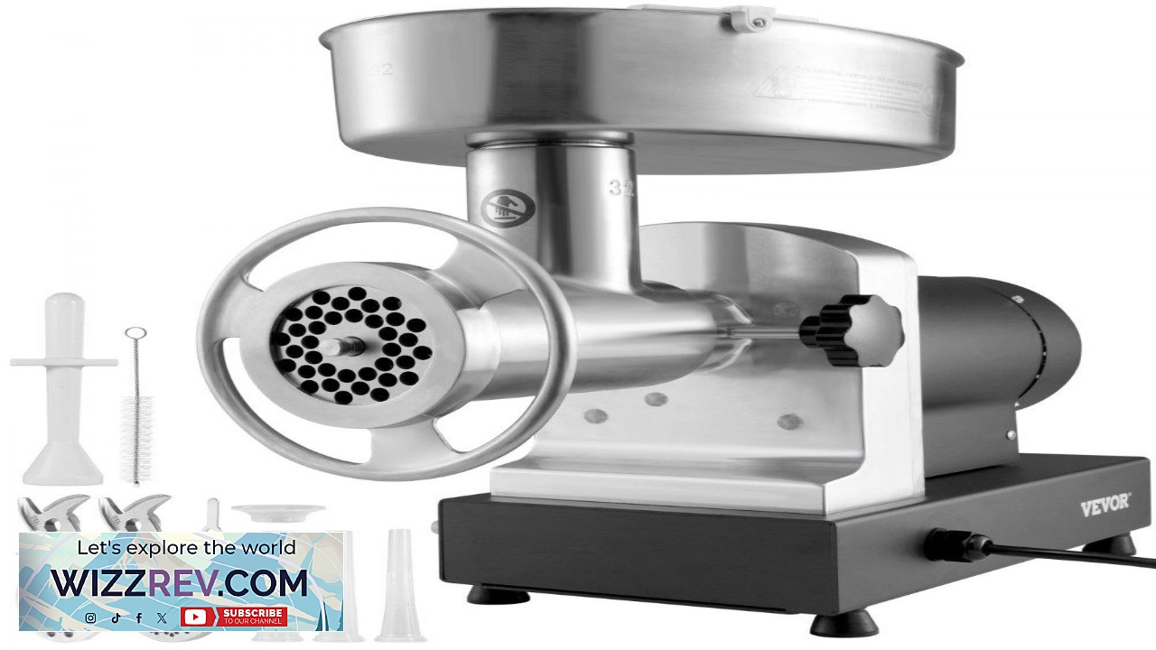 Thumbnail for VEVOR Electric Meat Grinder 992 Lb H Capacity 1100W (4600W MAX) Industrial Meat