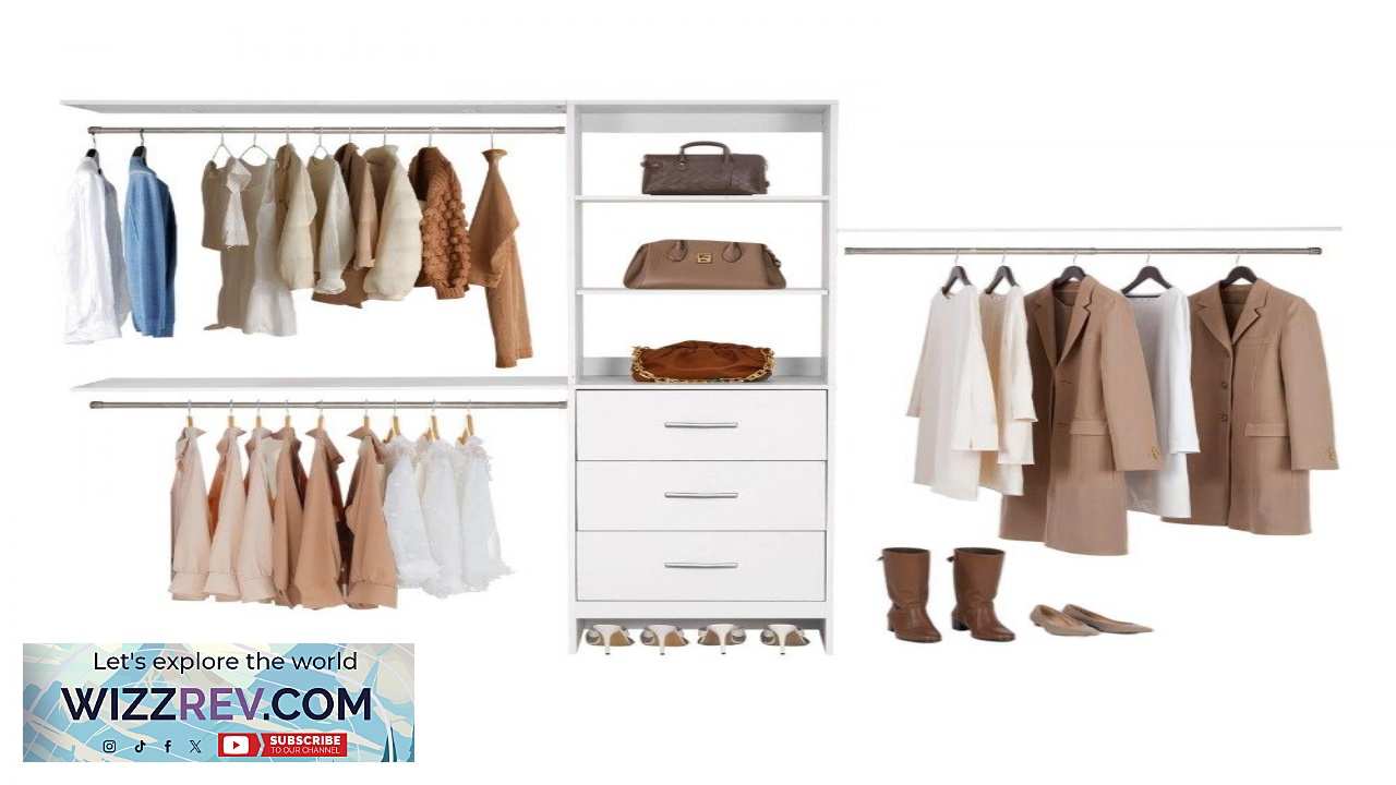 Thumbnail for VEVOR Wood Closet Organizer With Drawers  800 Lbs Frame