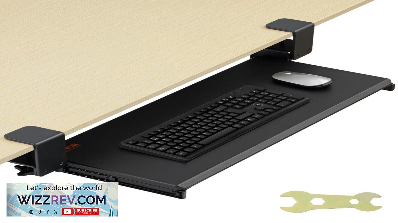 Thumbnail for VEVOR Clamp on Keyboard Tray Under Desk Desk Keyboard Tray Slide out
