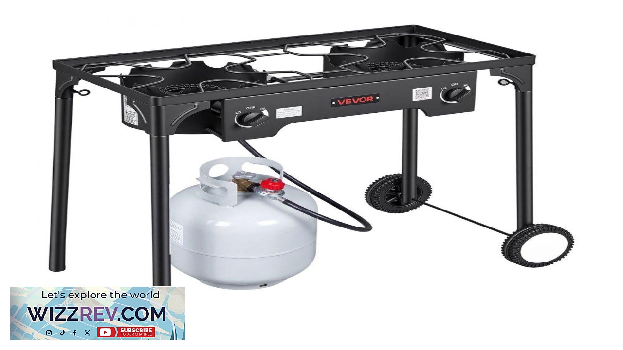Thumbnail for VEVOR 2 Burner Outdoor Propane Gas Stove 150 000 BTU Propane LPG Gas