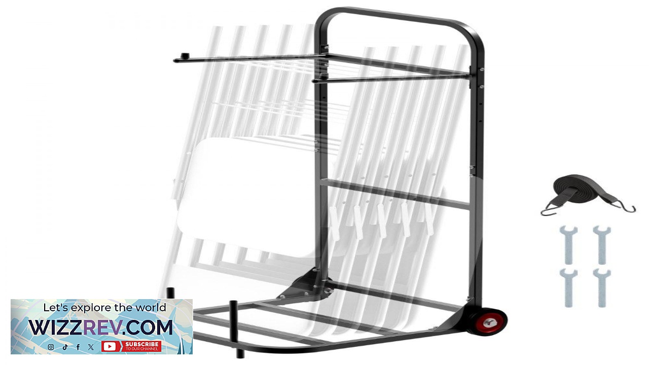 Thumbnail for VEVOR Folding Chair Rack on Wheels  Heavy Duty Storage Cart