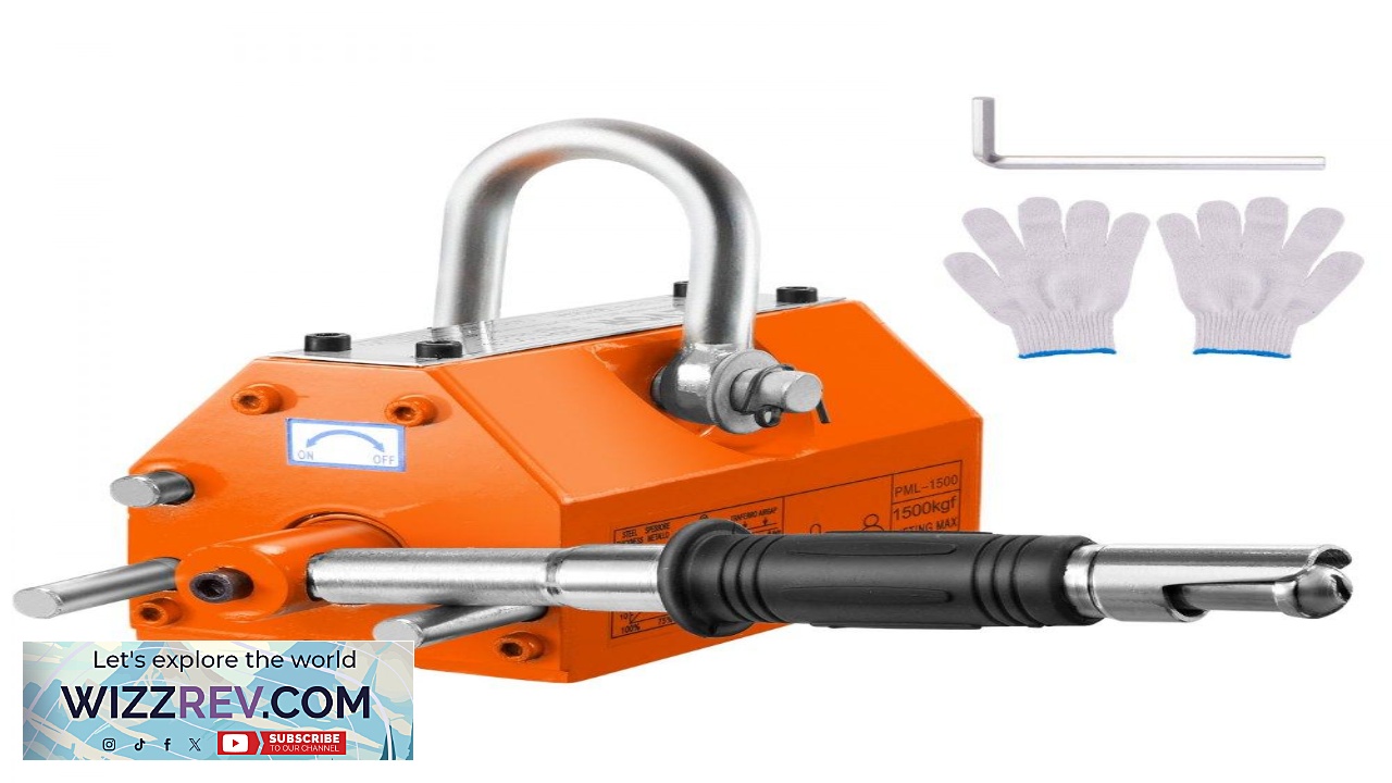 Thumbnail for VEVOR Magnetic Lifter 3300lbs 1500kg Pulling Capacity 2.5 Safety Factor Neodymium