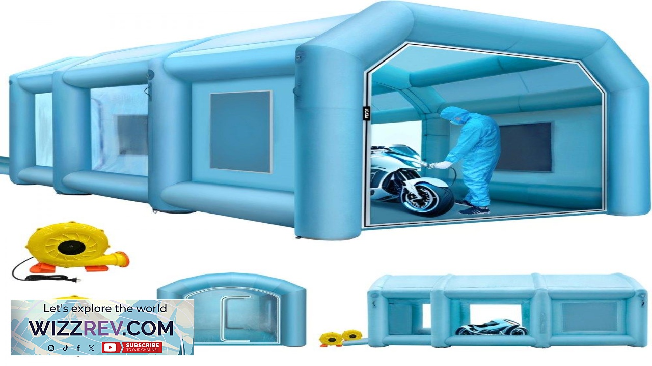 Thumbnail for VEVOR Inflatable Paint Booth 29.5x19.7x13 ft Spray Paint Booth Powerful 1100W+350W Blowers