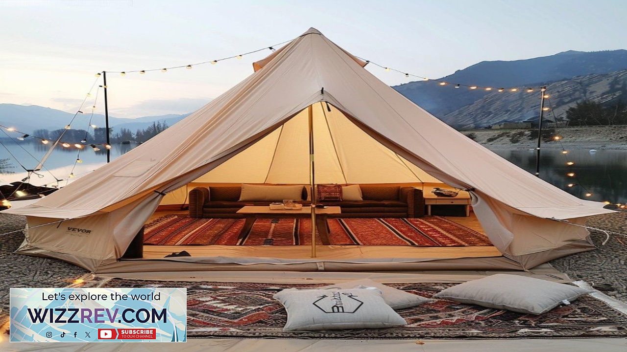 Thumbnail for VEVOR Canvas Bell Tent 4 Seasons 6 m 19.68 ft Yurt Tent Canvas