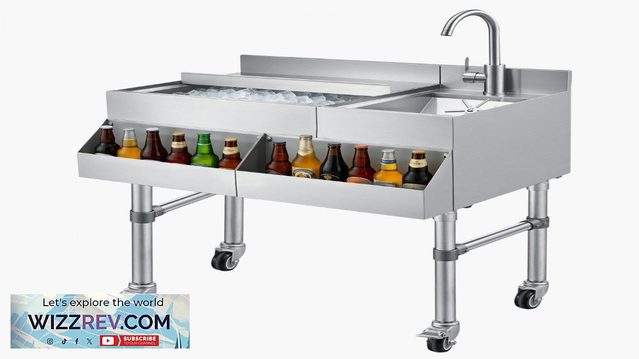 Thumbnail for VEVOR Commercial Ice Bin with Sink & Faucet 60 Qt Max Capacity