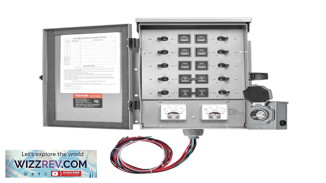 Thumbnail for VEVOR 50A Manual Transfer Switch Kit for Generators