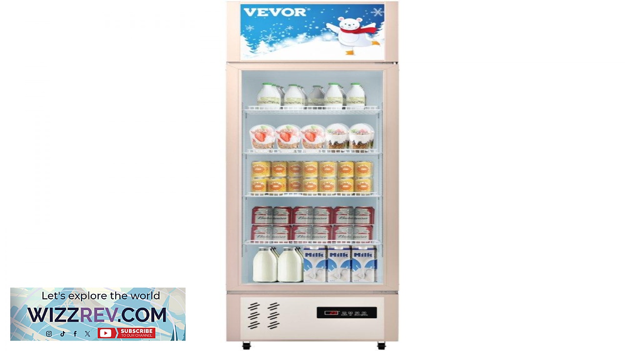 Thumbnail for VEVOR Commercial Refrigerator Display Fridge Upright Beverage Cooler Glass Door with LED