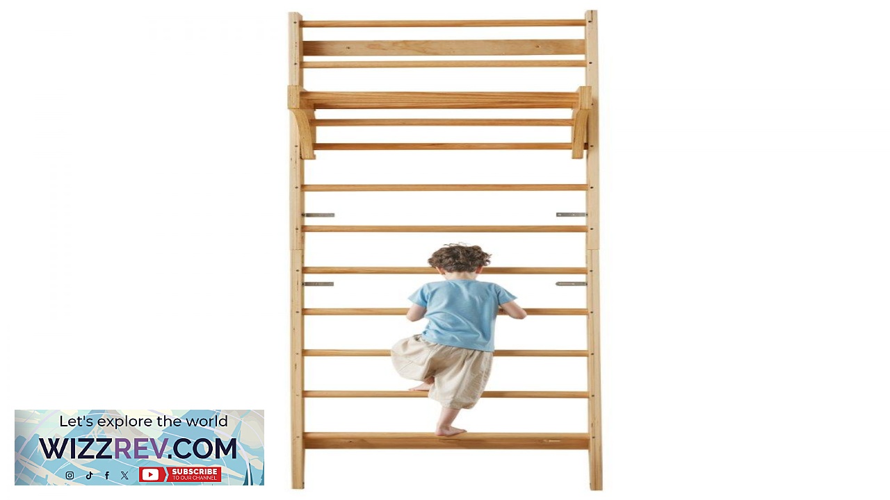 Thumbnail for VEVOR Swedish Ladder Wall Gym 10 Level Wooden Indoor Playground Climbing Toys 220