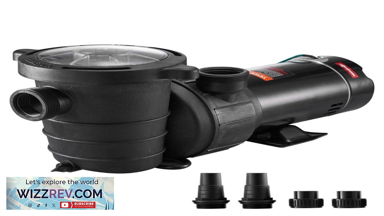 Thumbnail for VEVOR Swimming Pool Pump 1.5HP 115V 1100W Single Speed Pumps for Above