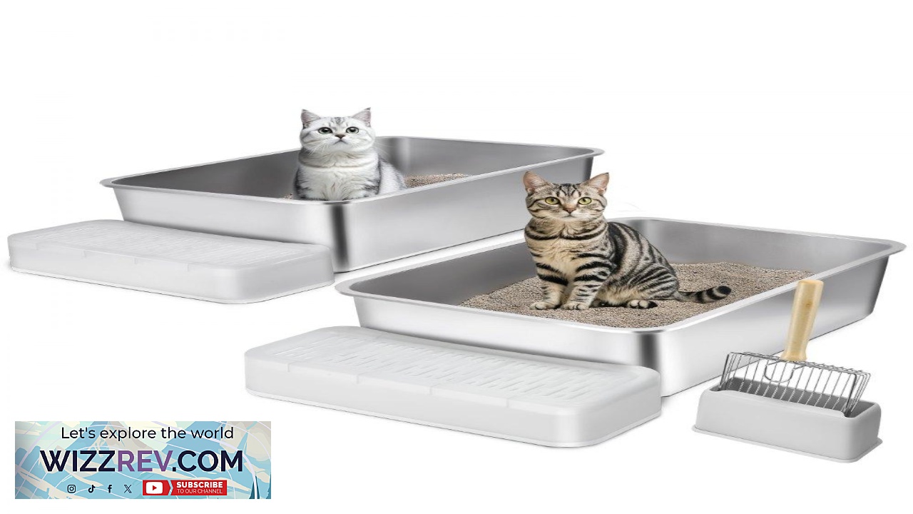 Thumbnail for VEVOR Cat Litter Box Deep  6" Depth with 2 Pans